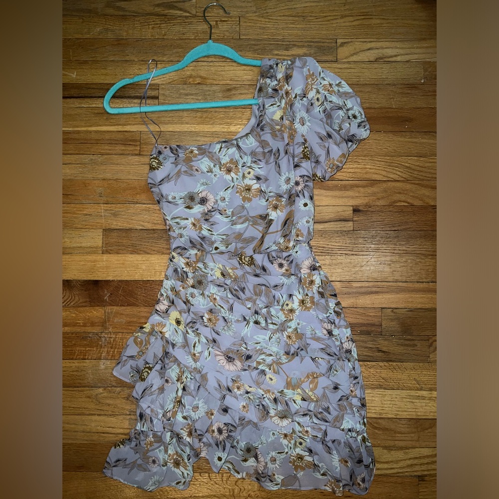 Purple floral one should dress